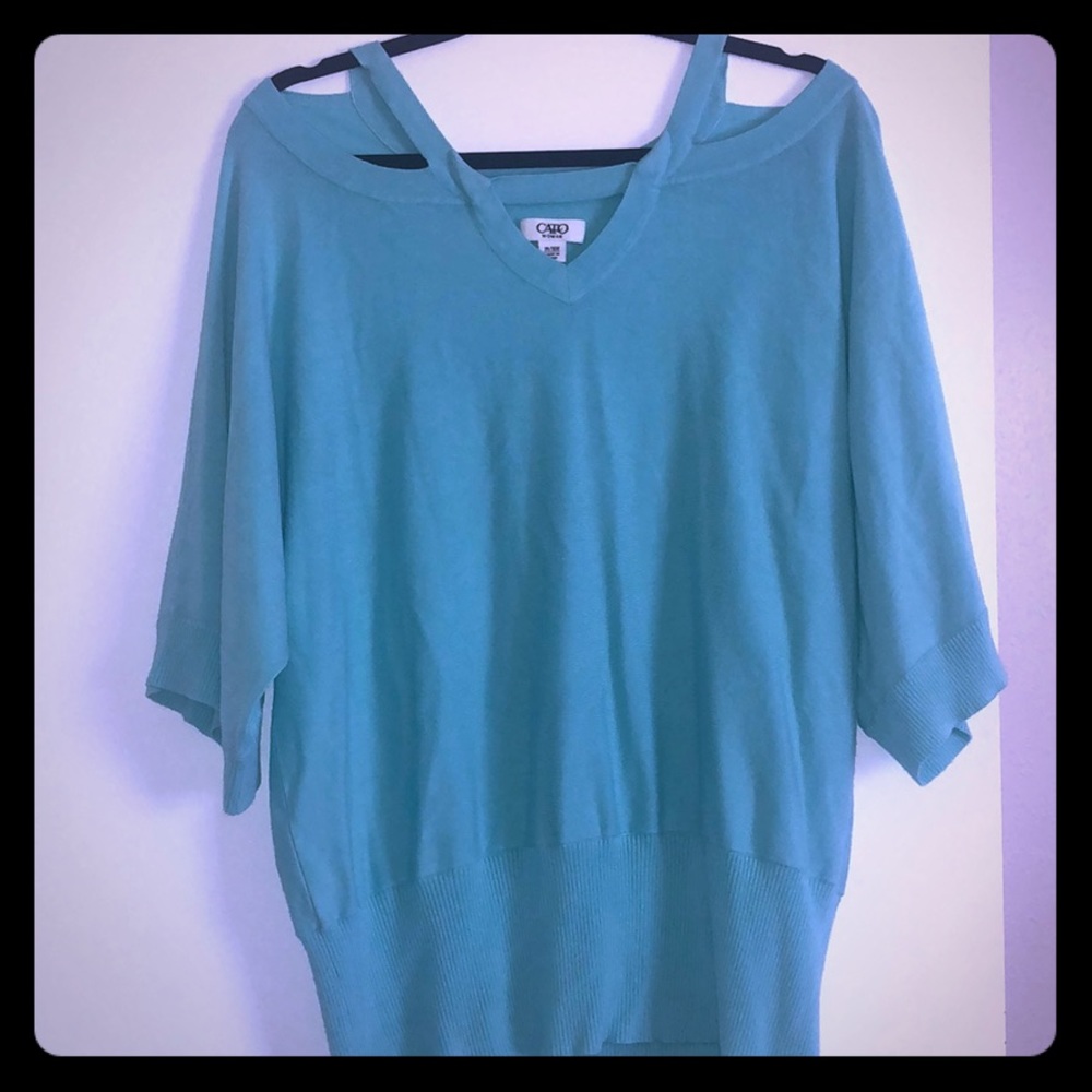 Teal Cato’s Sweater with should peek a boos